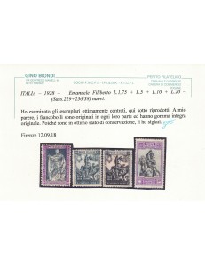 ITALIA REGNO 1928 Emanuele Filiberto 10v MNH** ©