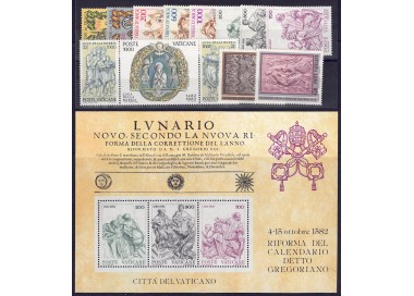 VATICANO 1982 Annata Completa 13v + 1 BF MNH**