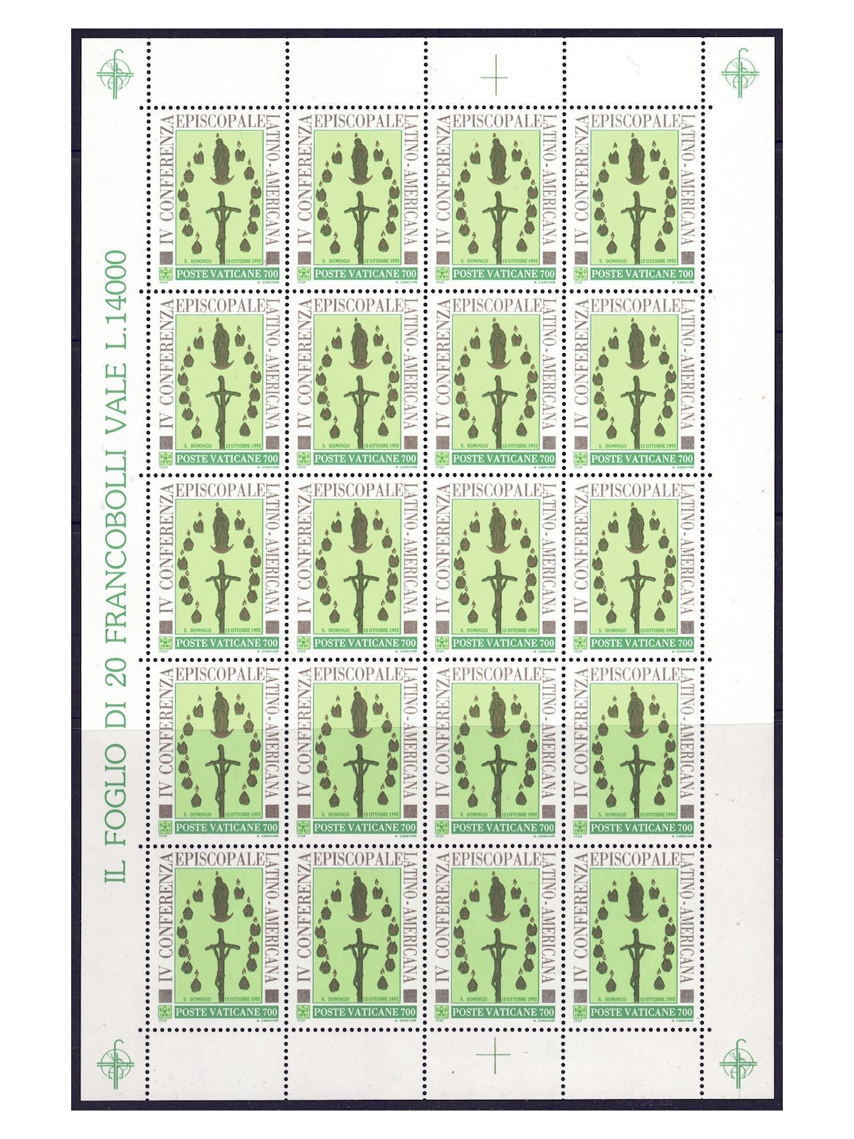 VATICANO 1992 Episcopato latino americano MF MNH**