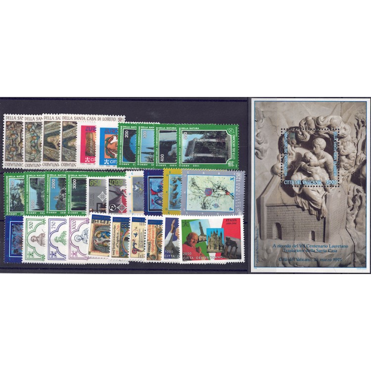 VATICAN 1995 Complete Year 30v + 1 s/s MNH**