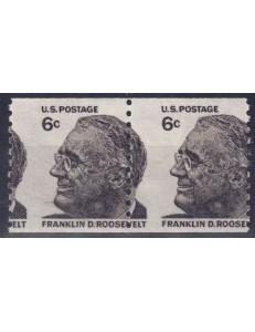 USA 1968 Variety 6c Roosevelt (moved perforation) 2v MNH**