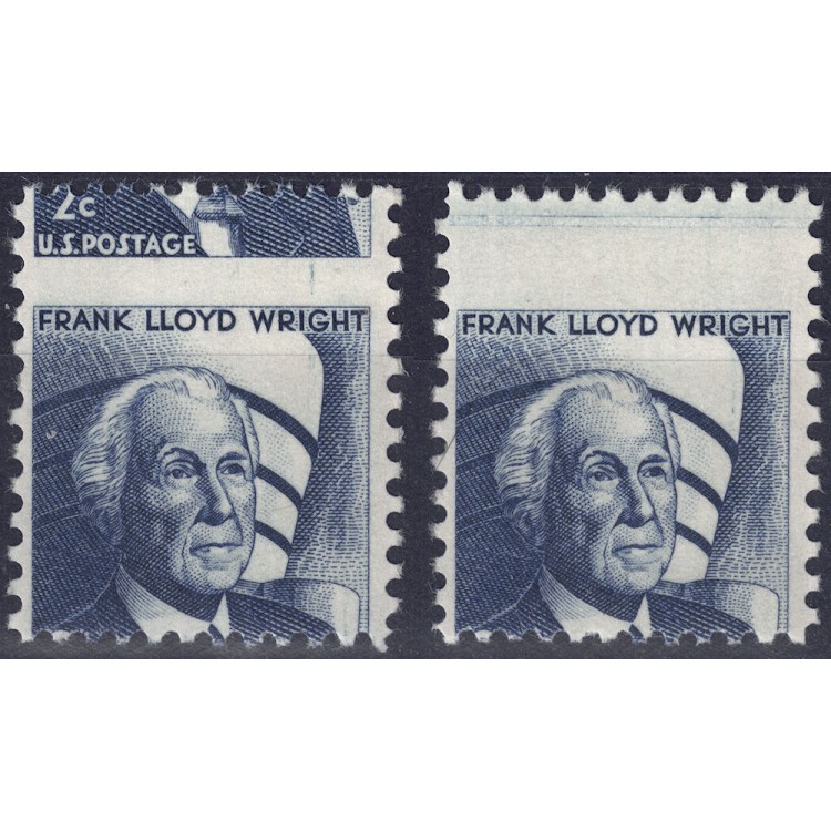 USA 1966 Varietà 2c Wright (dent. spostata) 2v MNH**