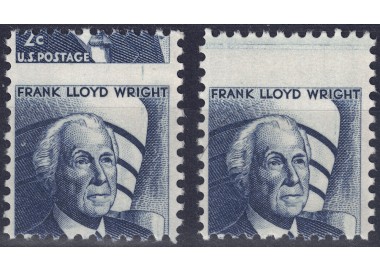 USA 1966 Varietà 2c Wright (dent. spostata) 2v MNH**