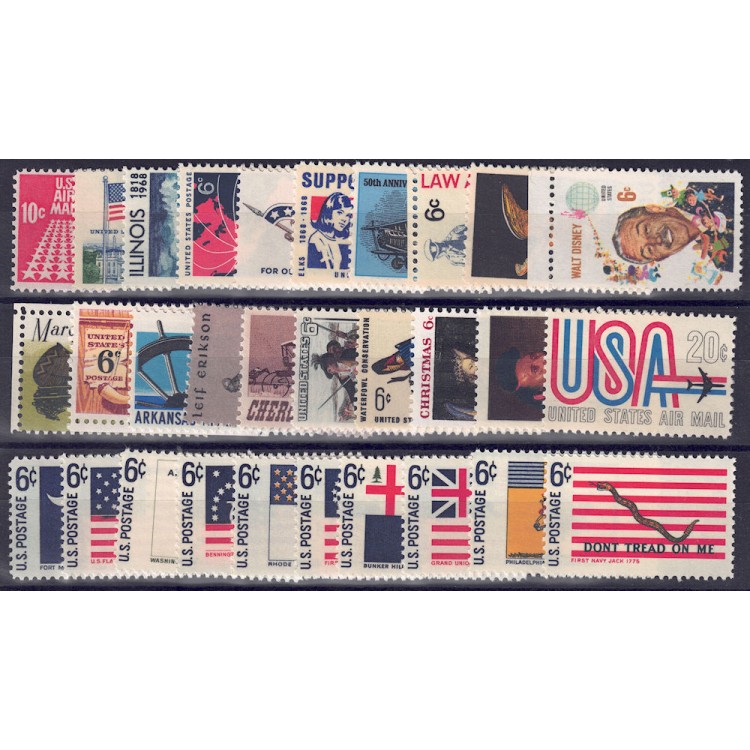 USA 1968 Complete vintage 31v MNH**