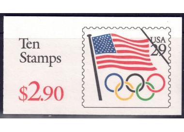 USA 1992 Bandiera e anelli olimpici LB MNH**