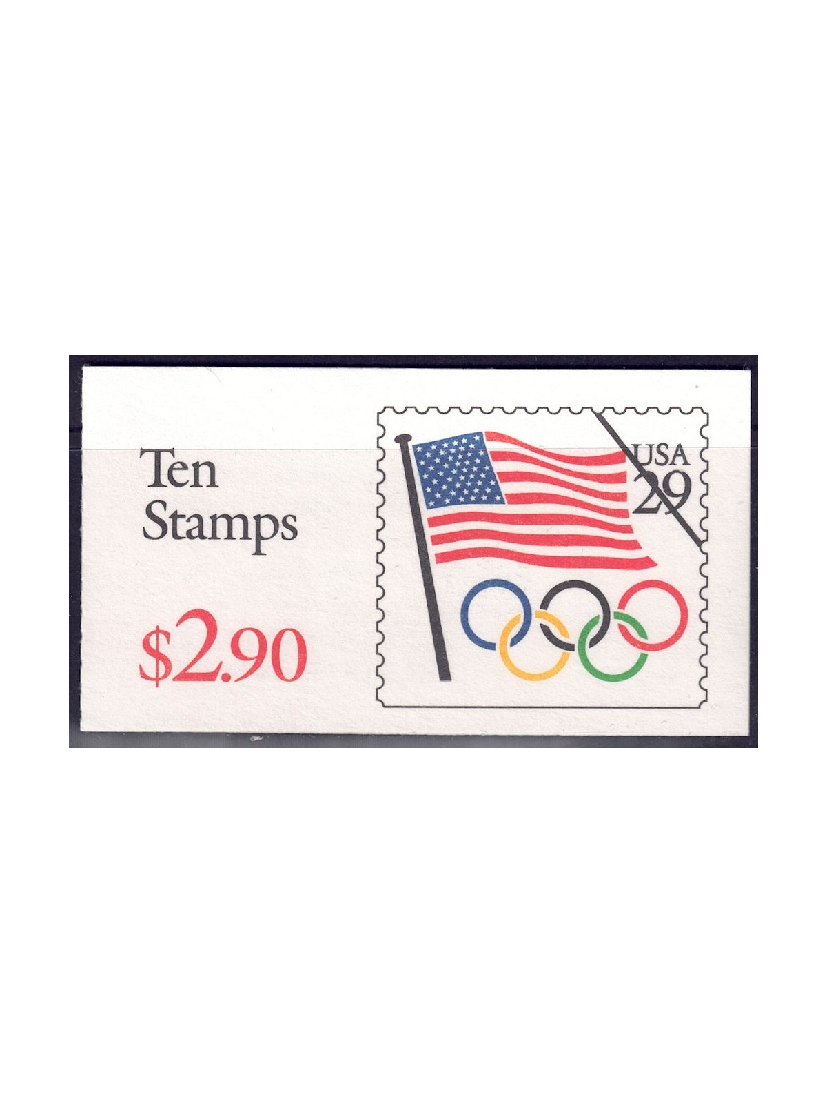 USA 1992 Bandiera e anelli olimpici LB MNH**
