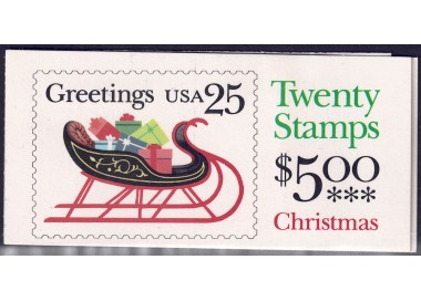 USA 1989 Christmas (Sleigh) booklet MNH**