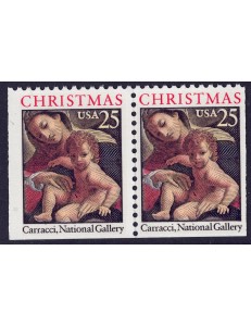 USA 1989 Natale (Madonna) □ lati contigui 2v MNH**