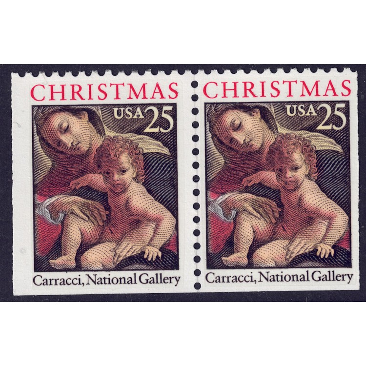 USA 1989 Christmas (Madonna) □ adjacent sides 2v MNH**