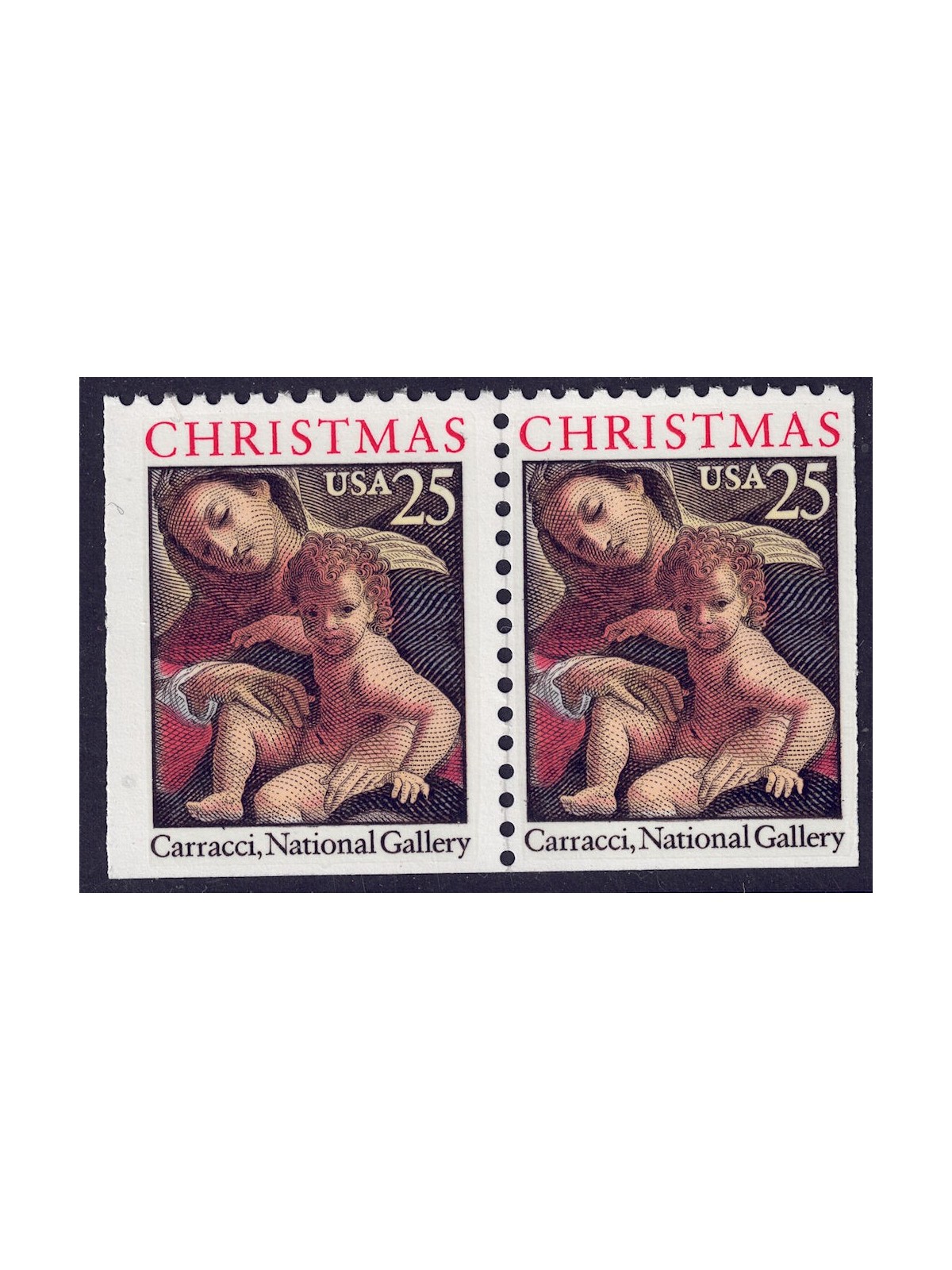 USA 1989 Natale (Madonna) □ lati contigui 2v MNH**