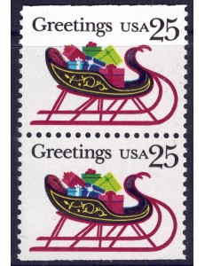 USA 1989 Natale (Slitta) □ orizz. 2v MNH**