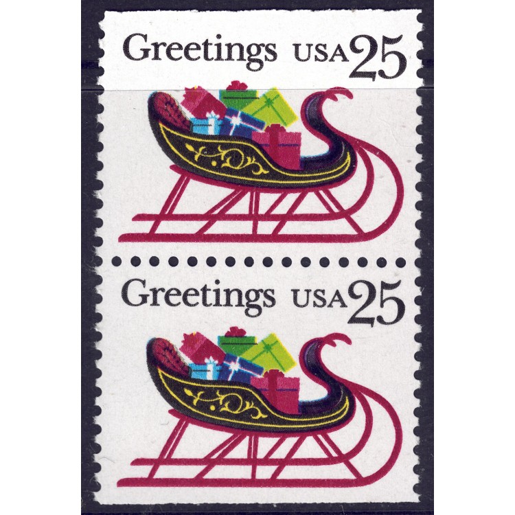 USA 1989 Natale (Slitta) □ orizz. 2v MNH**