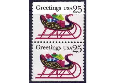 USA 1989 Natale (Slitta) □ orizz. 2v MNH**