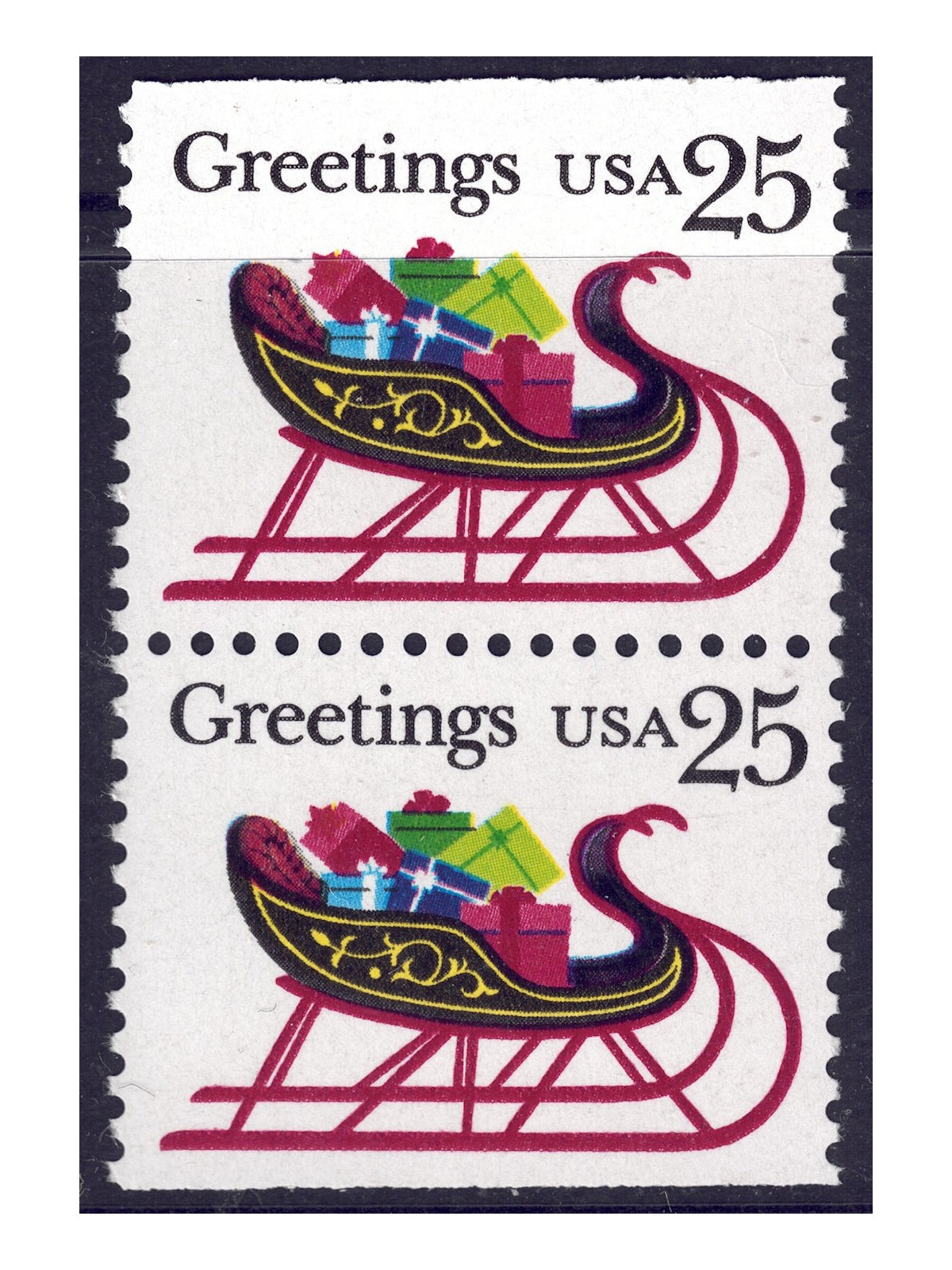 USA 1989 Natale (Slitta) □ orizz. 2v MNH**