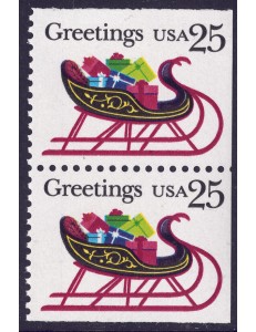 USA 1989 Natale (Slitta) □ lati contigui 2v MNH**