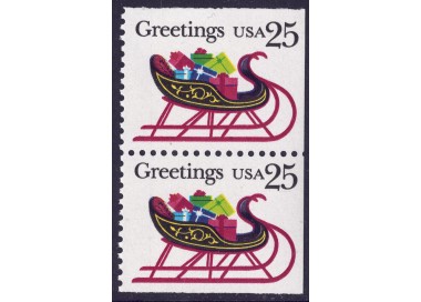 USA 1989 Natale (Slitta) □ lati contigui 2v MNH**
