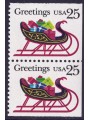 USA 1989 Christmas (Sleigh) □ adjacent sides 2v MNH**