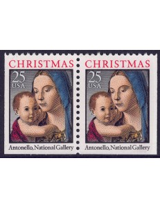 USA 1990 Christmas (Madonna) □ adjacent sides 2v MNH**