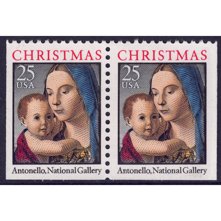 USA 1990 Natale (Madonna) □ lati contigui 2v MNH**