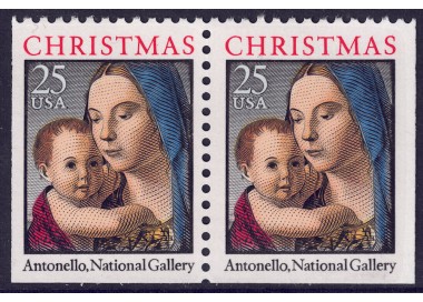 USA 1990 Natale (Madonna) □ lati contigui 2v MNH**