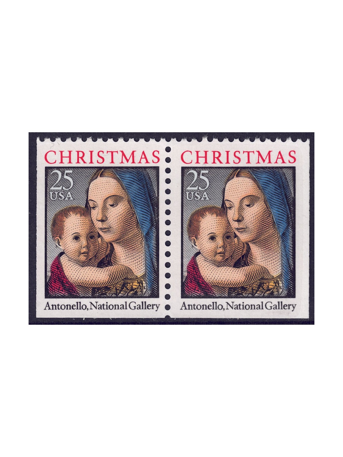 USA 1990 Natale (Madonna) □ lati contigui 2v MNH**