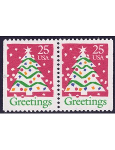 USA 1990 Christmas (Christmas Tree) □ vert. 2v MNH**
