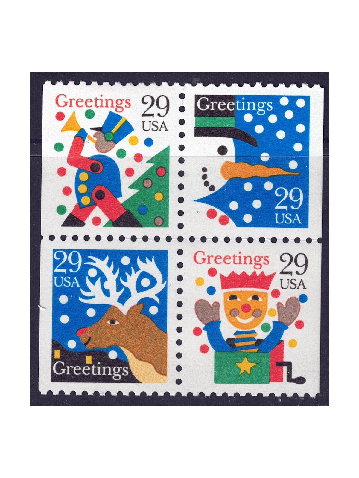 USA 1993 Christmas (from booklet) 4v MNH**