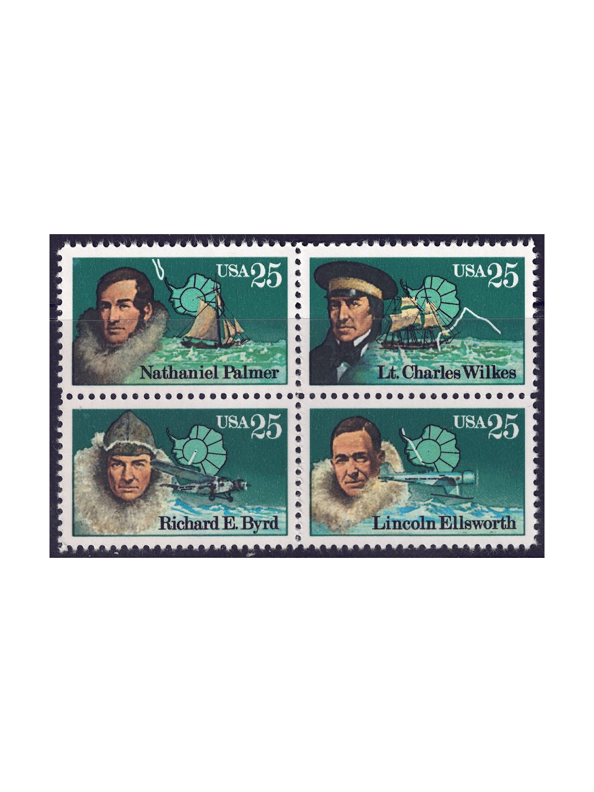 USA 1988 Esploratori dell'Antartico 4v MNH**