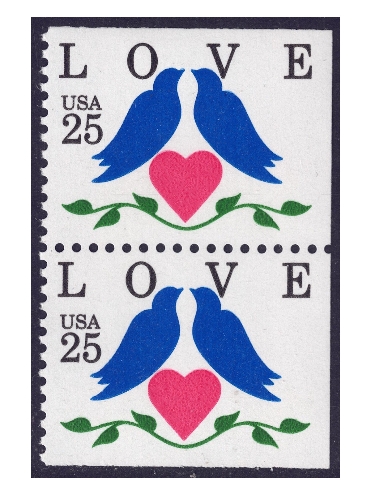 USA 1990 Exaltation of the concept of Love (□ adjacent sides) 2v MNH**