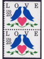USA 1990 Esaltazione del concetto Amore (□ lati contigui) 2v MNH**