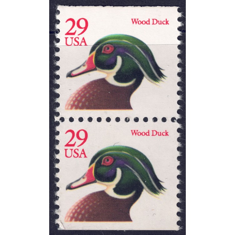 USA 1991 Wood Duck (Red) □ horiz. 2v MNH**