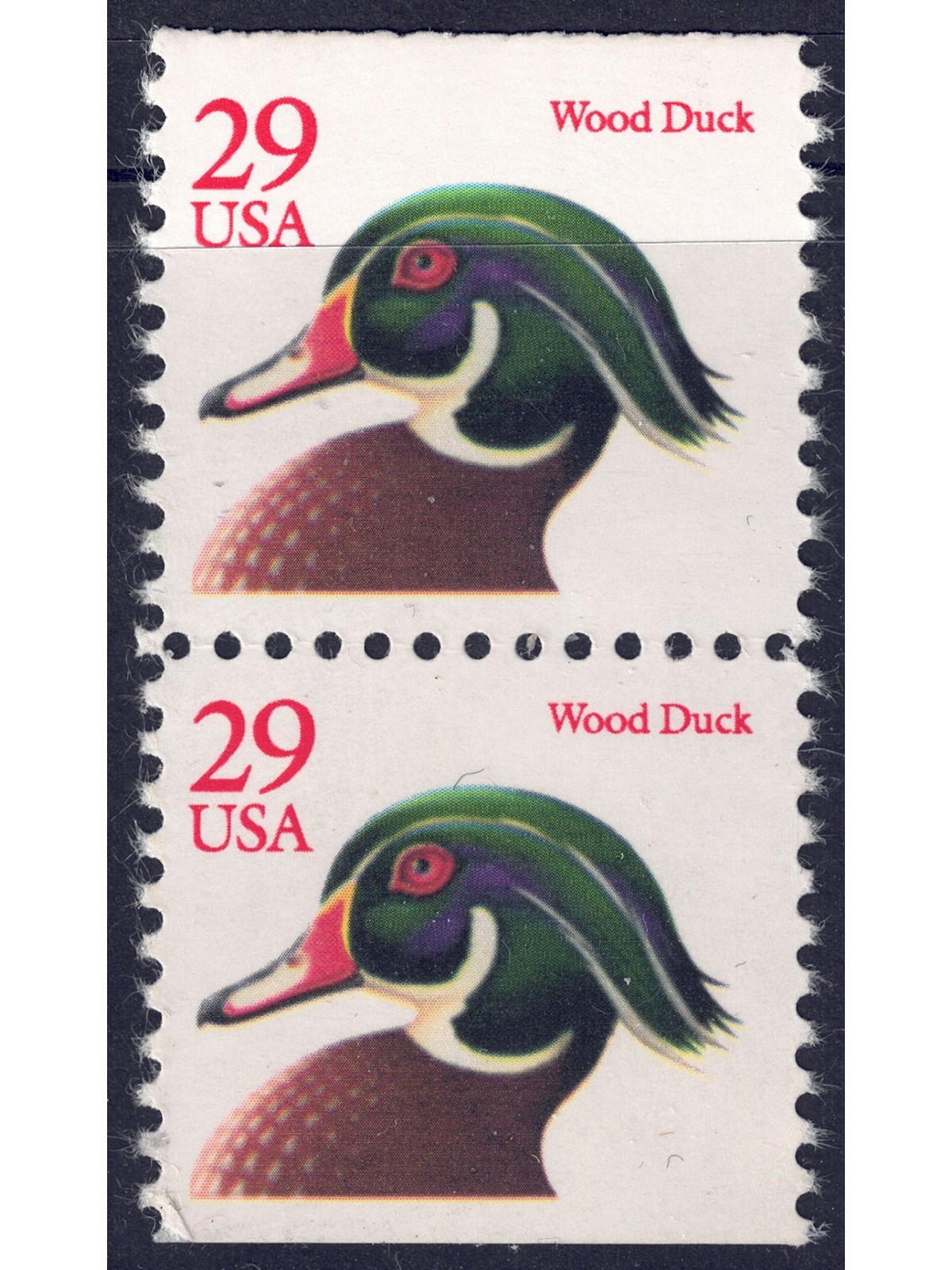USA 1991 Wood Duck (Red) □ horiz. 2v MNH**