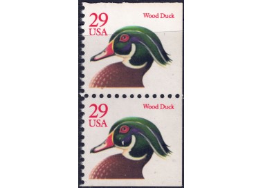 USA 1991 Anatra di legno (rosso) □ lati contigui 2v MNH**