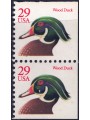 USA 1991 Wood Duck (red) □ adjacent sides 2v MNH**