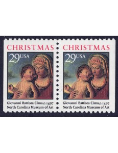 USA 1993 Christmas (□ vert.) 2v MNH**
