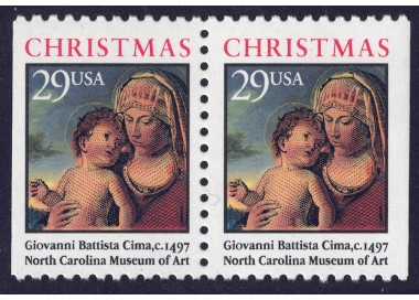 USA 1993 Christmas (□ vert.) 2v MNH**