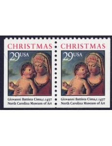 USA 1993 Natale (□ lati contigui) 2v MNH**