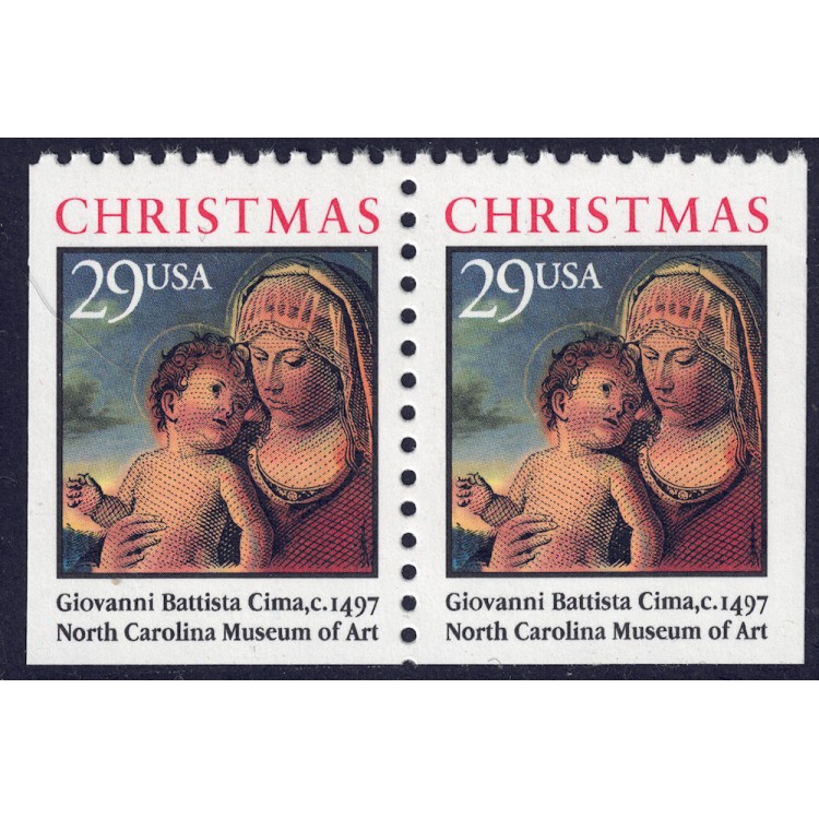 USA 1993 Christmas (□ adjacent sides) 2v MNH**