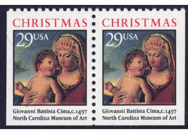 USA 1993 Christmas (□ adjacent sides) 2v MNH**