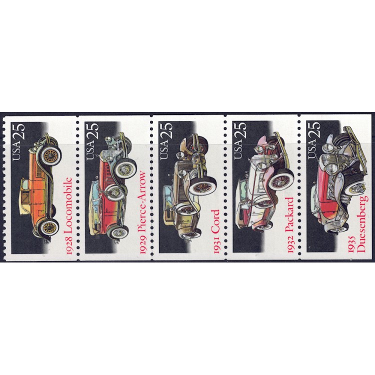USA 1988 Automobili d'epoca 5v MNH**