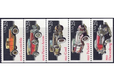 USA 1988 Vintage Cars 5v MNH**