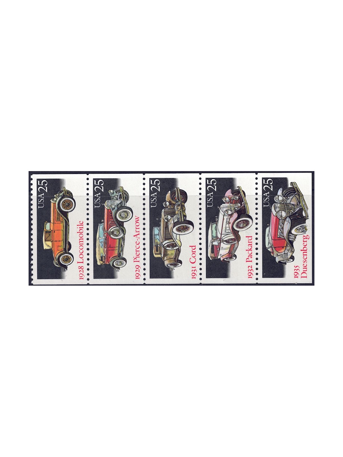 USA 1988 Vintage Cars 5v MNH**