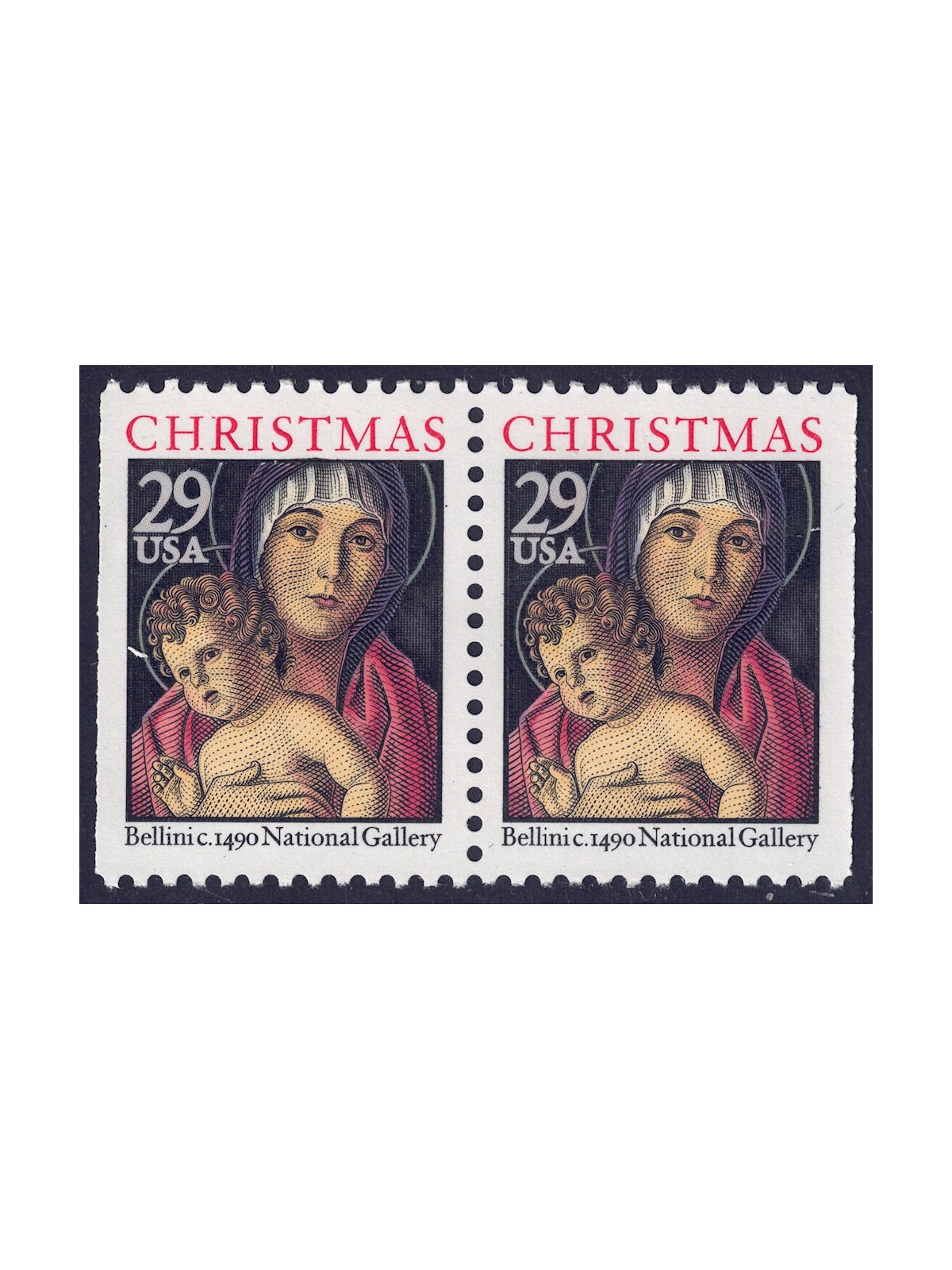 USA 1992 Christmas (Madonna) □ vert. 2v MNH**