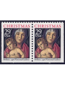 USA 1992 Natale (Madonna) □ lati contigui 2v MNH**