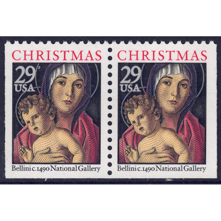 USA 1992 Natale (Madonna) □ lati contigui 2v MNH**