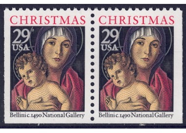USA 1992 Christmas (Madonna) □ adjacent sides 2v MNH**