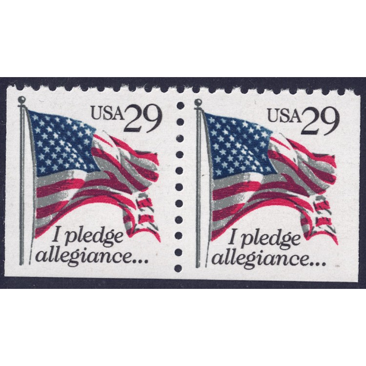 USA 1992 Allegiance to the Flag (□ adjacent sides) 2v MNH**