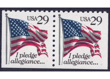 USA 1992 Fedeltà alla bandiera (□ lati contigui) 2v MNH**