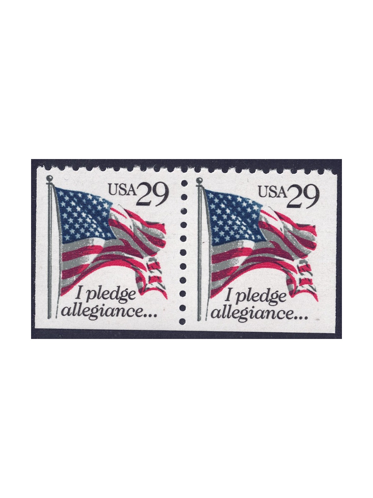 USA 1992 Allegiance to the Flag (□ adjacent sides) 2v MNH**