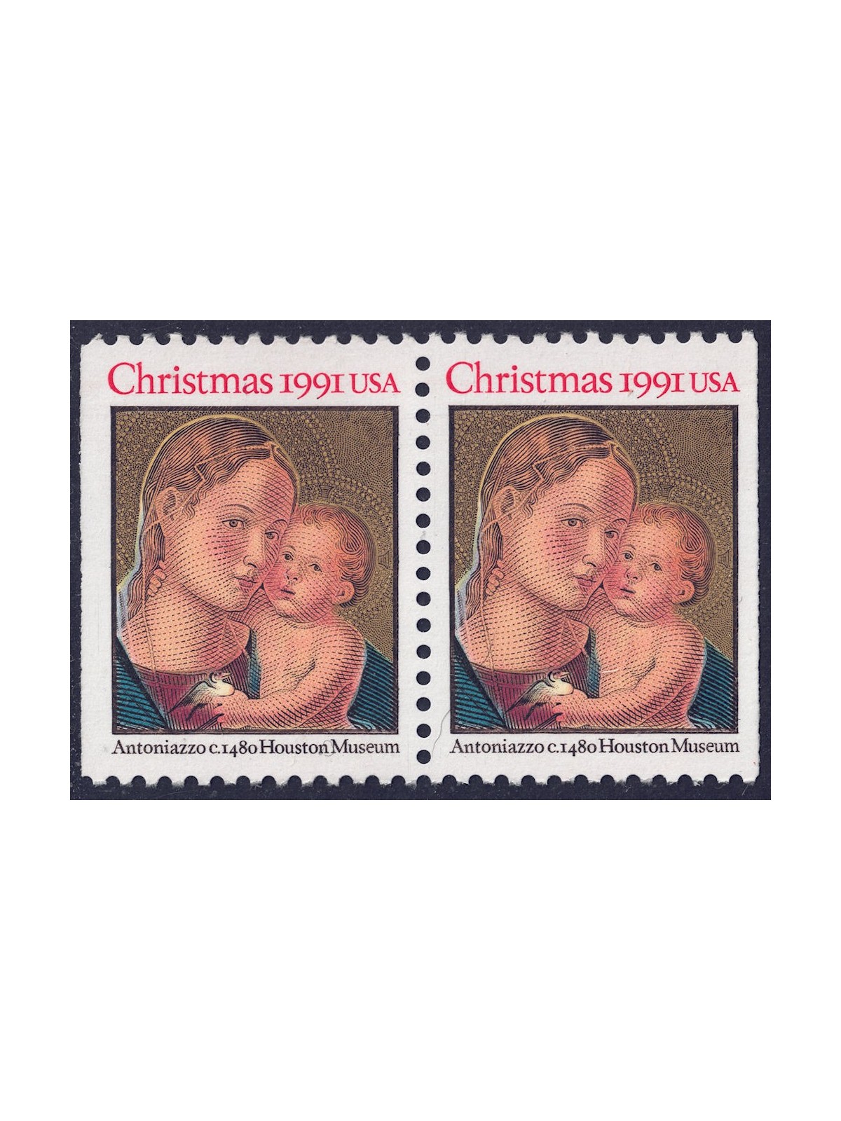USA 1991 Natale (Madonna) □ vert. 2v MNH**